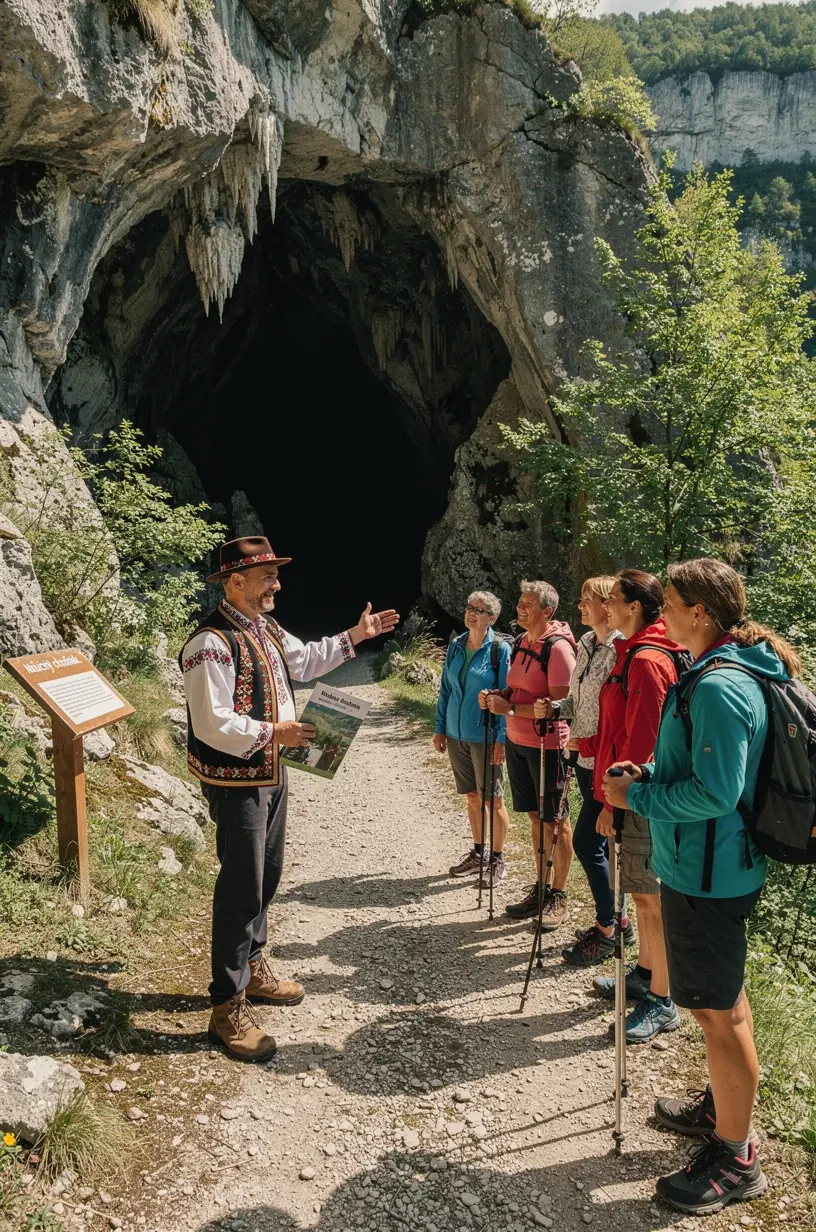 Turistická trasa prechádzajúca okolo prírodných scenérií a skalných útvarov.